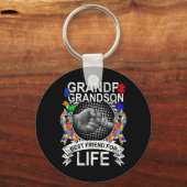 衣服このグランパと孫最高の友自閉症 キーホルダー (正面)