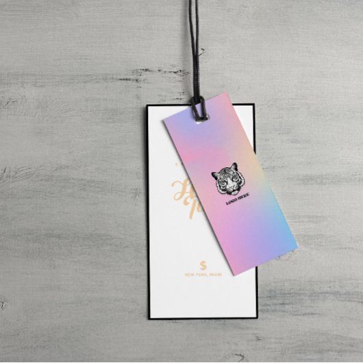 衣服つるラベルロゴのホログラフィック勾配価格