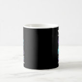 衣服のティール(緑がかった色)とWorを意味する人のための紫 コーヒーマグカップ (中央)