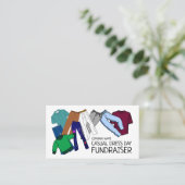 衣服のデザイン、ドレカジュアルスデイ資金調達者の広告 名刺 (スタンド正面)