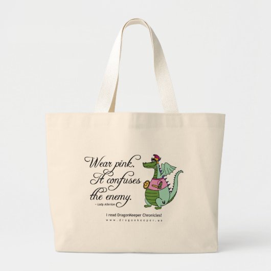 衣服のピンクのバッグ ラージトートバッグ (正面)