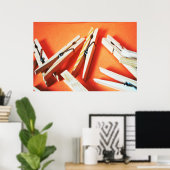 衣服のピン ポスター (ホームオフィス)