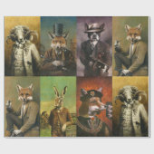 衣服の包装紙のヴィンテージ動物 ラッピングペーパー (フラット)