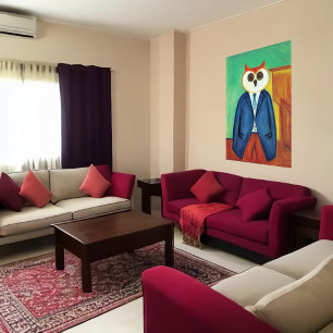 衣服の擬人化フクロウ   AIアートポスター ポスター