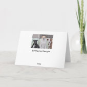 衣服の犬の写真、だれでものための"かわいい"テーマ カード (裏面)