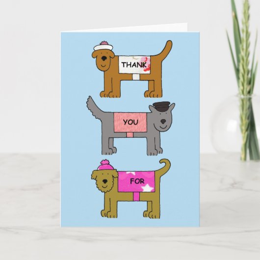 衣服の犬を守るためにありがとう サンキューカード (正面)