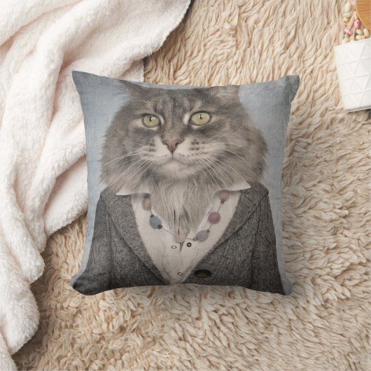 衣服の猫 クッション (ブランケット)