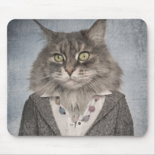 衣服の猫 マウスパッド