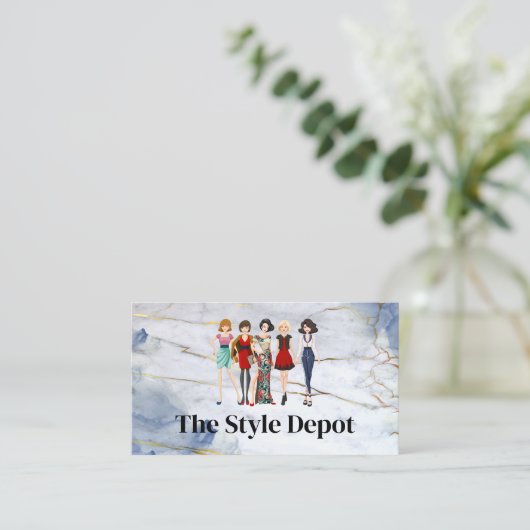 衣服を着たモデルの違うグループスタイル 名刺 (スタンド正面)