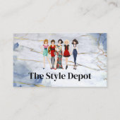 衣服を着たモデルの違うグループスタイル 名刺 (正面)