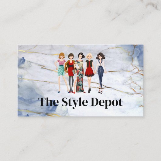 衣服を着たモデルの違うグループスタイル 名刺 (正面)