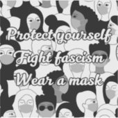 衣服アマスクブラック&ホワイトスタイル シール (正面)