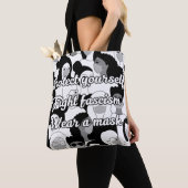 衣服アマスクブラック&ホワイトスタイル トートバッグ (クローズアップ)