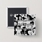 衣服アマスクブラック&ホワイトスタイル 缶バッジ (正面&裏面)