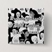 衣服アマスクブラック&ホワイトスタイル 缶バッジ (正面)