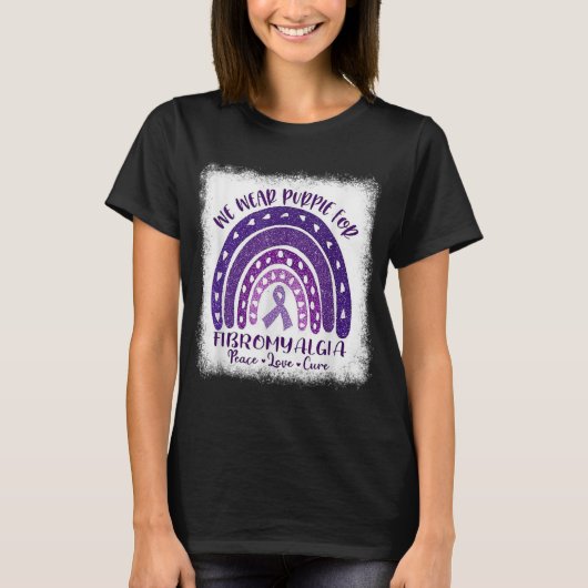 衣服インメイパープル線維筋痛認識度格言 Tシャツ (正面)