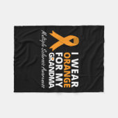 衣服オレンジおばあちゃんのMs認識度リボン フリースブランケット (正面(横))