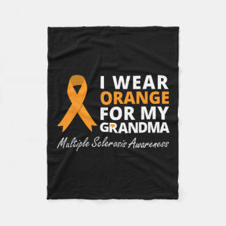 衣服オレンジおばあちゃんのMs認識度リボン フリースブランケット