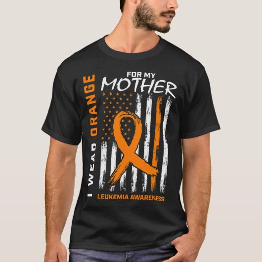 衣服オレンジマザーマママ白血病認識度アメリカン Tシャツ (正面)