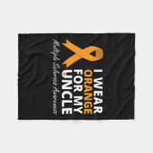 衣服オレンジ叔父さん認識度リボン フリースブランケット (正面(横))