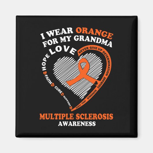 衣服オレンジ私のおばあちゃん多発性硬化症アワル マグネット (正面)