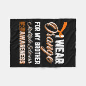 衣服オレンジ私の兄の多発性硬化症 フリースブランケット (正面(横))