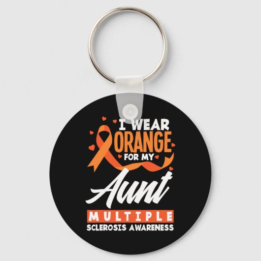 衣服オレンジ私の叔母の多発性硬化症アワレネ キーホルダー (正面)