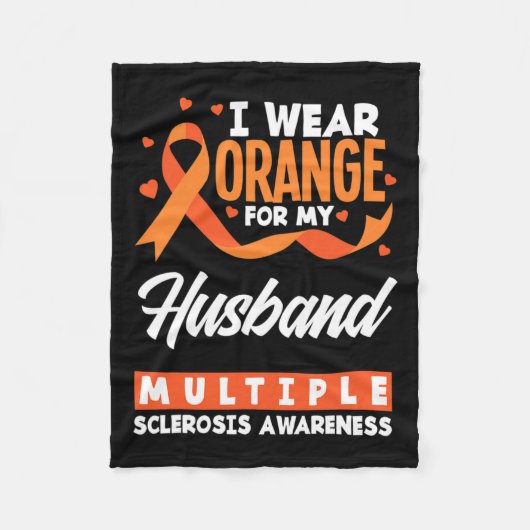 衣服オレンジ私の夫の多発性硬化症の戦争 フリースブランケット (正面)