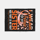 衣服オレンジ私の妹の多発性硬化症を認識 フリースブランケット (正面(横))