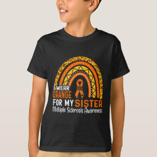 衣服オレンジ私の妹の多発性硬化症を認識 Tシャツ