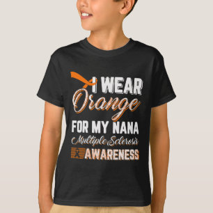 衣服オレンジ私のNana多発性硬化症 Tシャツ