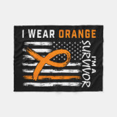 衣服オレンジ私は生存性白血病がんアワレネ フリースブランケット (正面(横))