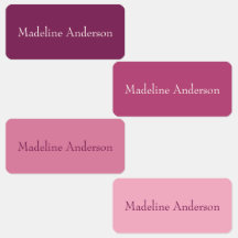 衣服カラフルのピンクの子供の名前ラベル