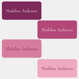 衣服カラフルのピンクの子供の名前ラベル ラベル