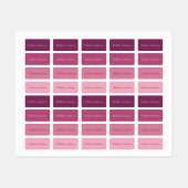 衣服カラフルのピンクの子供の名前ラベル ラベル (シート)