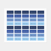 衣服カラフルの青い子供の名前ラベル ラベル (シート)