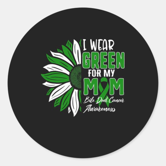 衣服グリーン私の母の胆管がん認識度R ラウンドシール (正面)