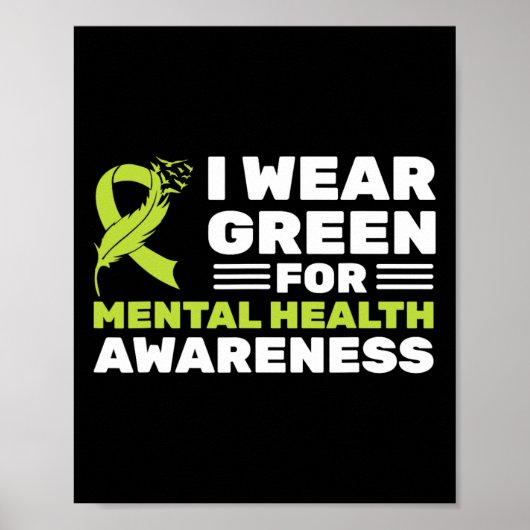 衣服グリーンforメンタルヘルス認識度月緑 ポスター (正面)