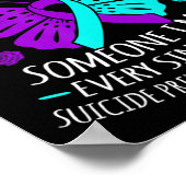 衣服ティール（緑がかった色）とパープルハッピー自殺認識度スーポ ポスター (角)