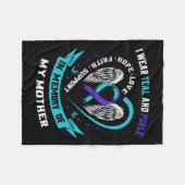 衣服ティール(緑がかった色)とパープル母の母の自殺あわ フリースブランケット (正面(横))