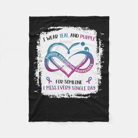 衣服ティール(緑がかった色)パープル恋しく思for人の独身のI Every D フリースブランケット (正面)