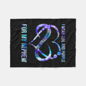 衣服ティール（緑がかった色）パープル甥の自殺防止阿波 フリースブランケット (正面(横))