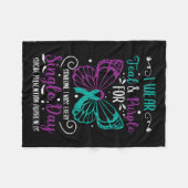 衣服ティール（緑がかった色）及びパープル自殺防止認識度 フリースブランケット (正面(横))