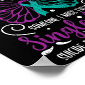 衣服ティール(緑がかった色)及びパープル自殺防止認識度 ポスター (角)