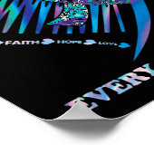 衣服ティール（緑がかった色）及び紫ハート自殺防止戦争 ポスター (角)