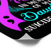 衣服ティール（緑がかった色）紫の私の娘の自殺の記憶 ポスター (角)