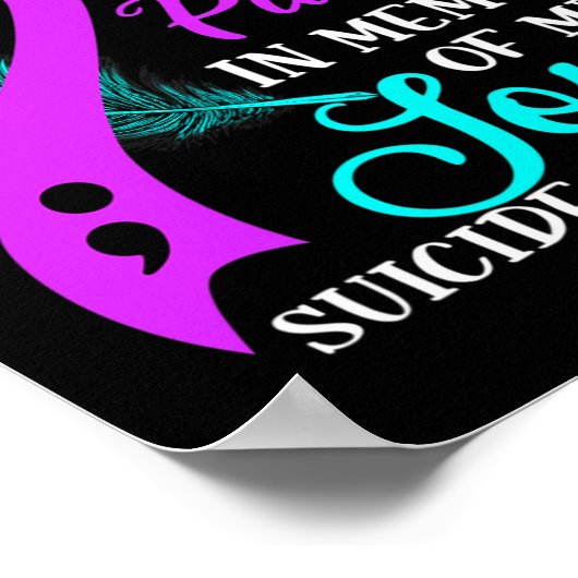 衣服ティール(緑がかった色)紫の私の息子の自殺を認識した記憶 ポスター (角)