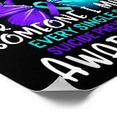 衣服ティール（緑がかった色）紫の自殺防止認識度一部 ポスター (角)