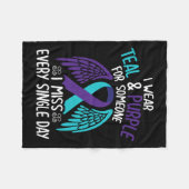 衣服ティール（緑がかった色）&amp；すべてのSiの誰かのための紫の フリースブランケット (正面(横))