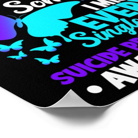 衣服ティール（緑がかった色）&amp；私の自殺のためのパープル恋しく思 ポスター (角)